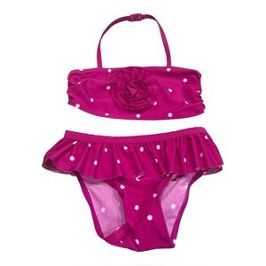 Old Navy Toddler Girls' Polka Dot‎ Halter Top with Flower Bikini Set, Size 3T